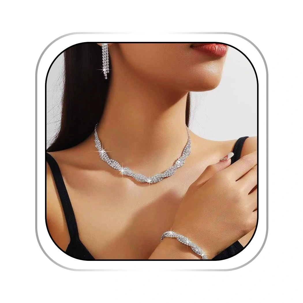 Abien Rhinestone Three-Piece Jewelry Set — view 1