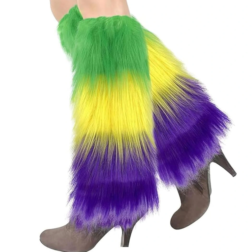 Abien Mardi Gras Fluffy Leg Warmers — view 1
