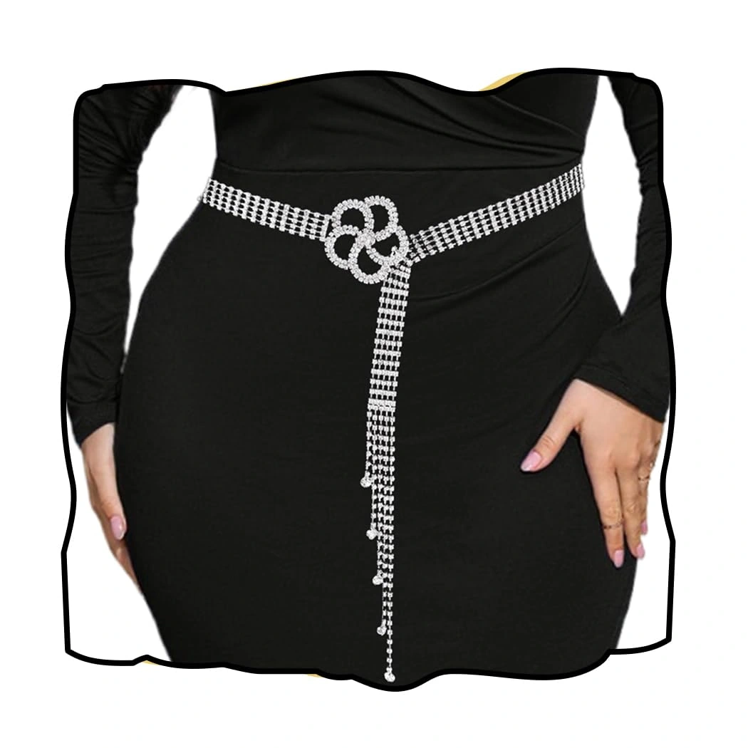Abien Rhinestone Dress Belt — view 1
