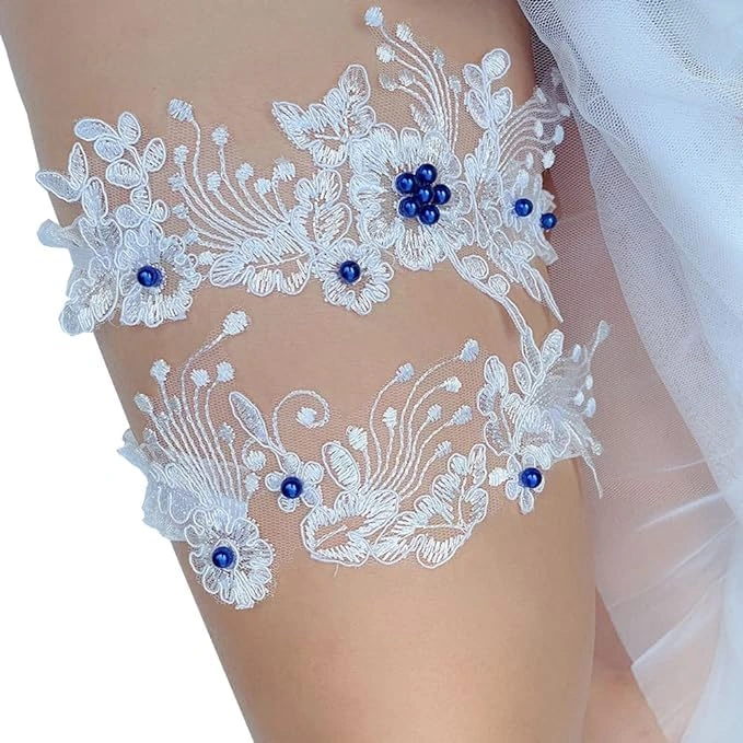 Abien Floral Lace Wedding Garter Set — view 1
