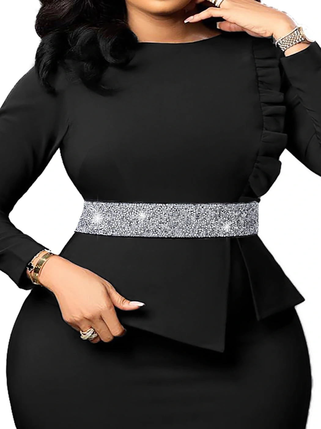 Abien Rhinestone Stretch Belt — view 1