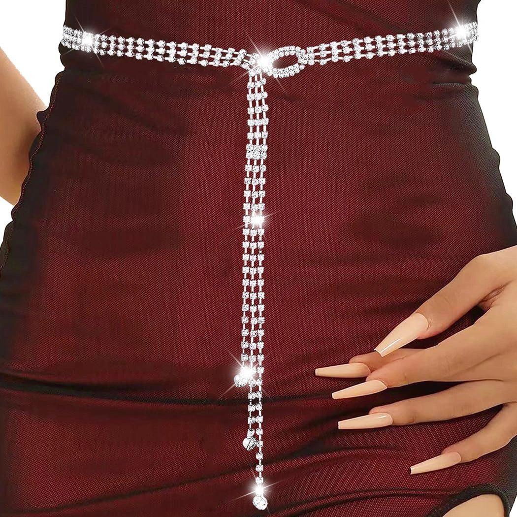Abien Rhinestone Dress Belt — view 1