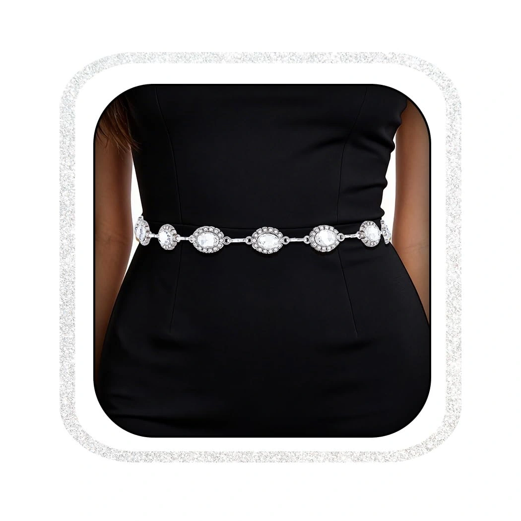 Abien Rhinestone Dress Belt — view 1