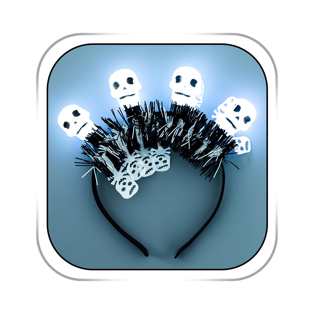 Abien Light-Up Pumpkin Headband Skull · One Size