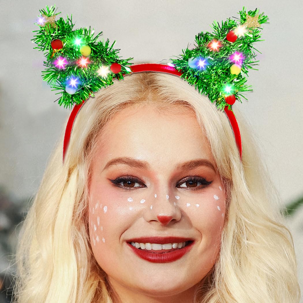 Abien Light-Up Christmas Tree Headband 