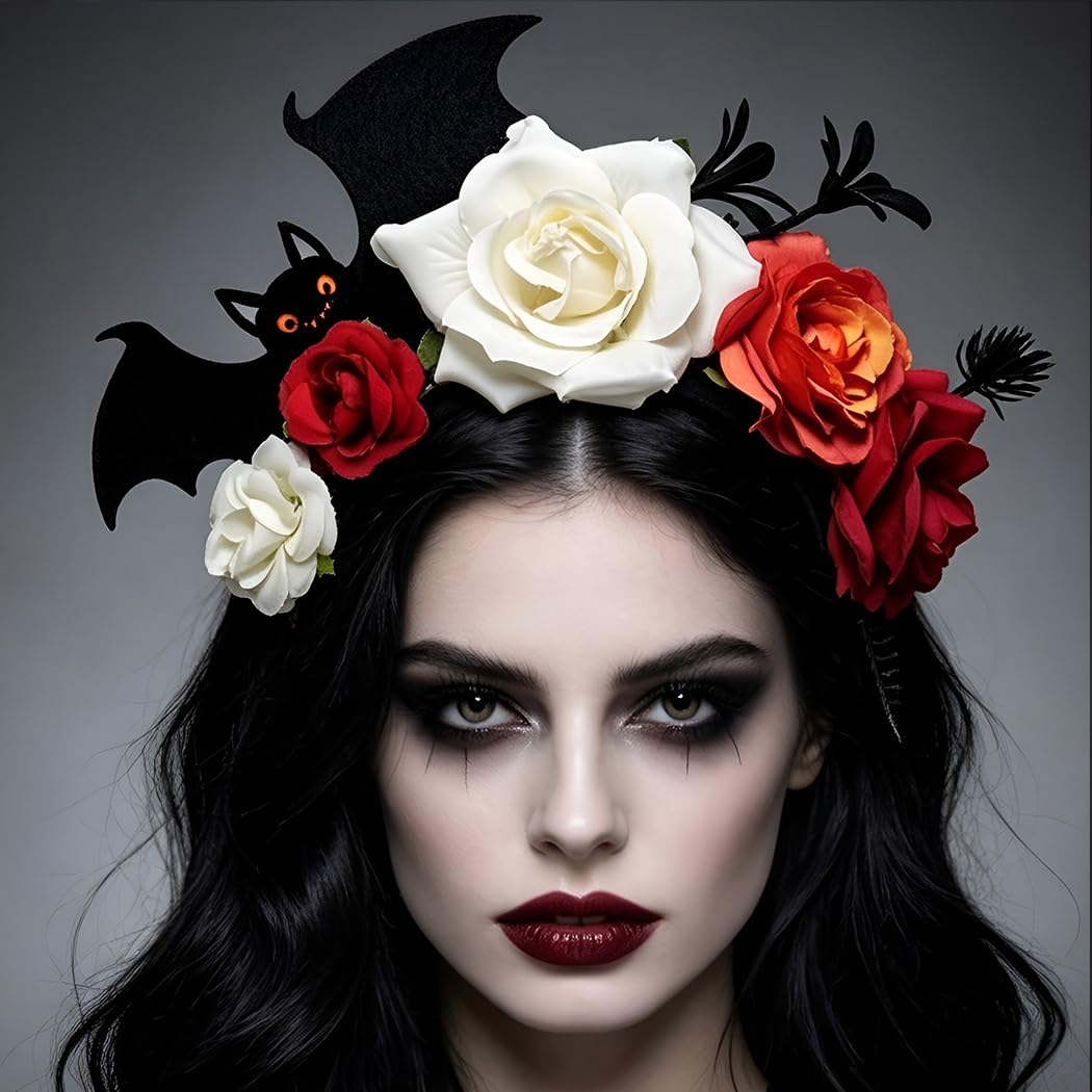 Abien Bat & Rose Headband White