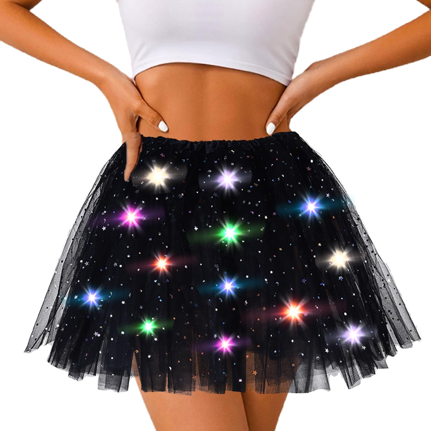 Abien Light-Up Star Tulle Tutu Black · 43 Regular